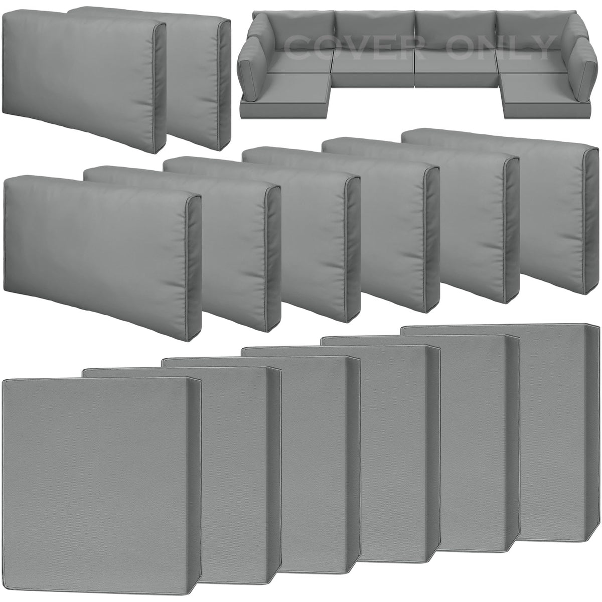 14 Piece Outdoor Waterproof Cushion Covers with Zipper U285296
