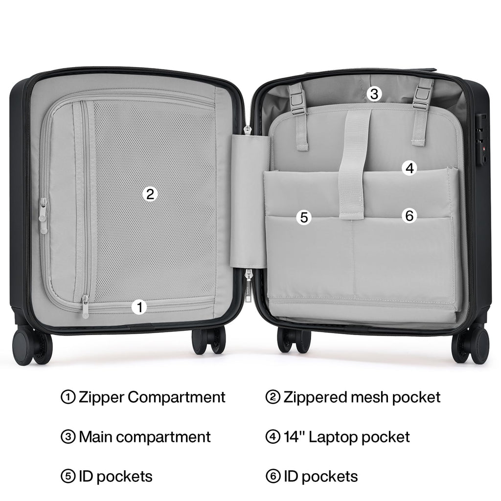 16 Inch Underseat Hard Shell Carry On Luggage with TSA Lock F99218