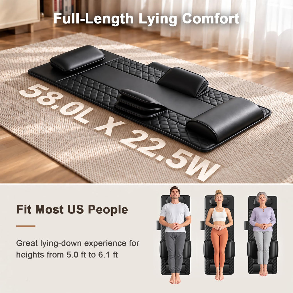 Foldable Full Body Massage Mat with Heat J3878