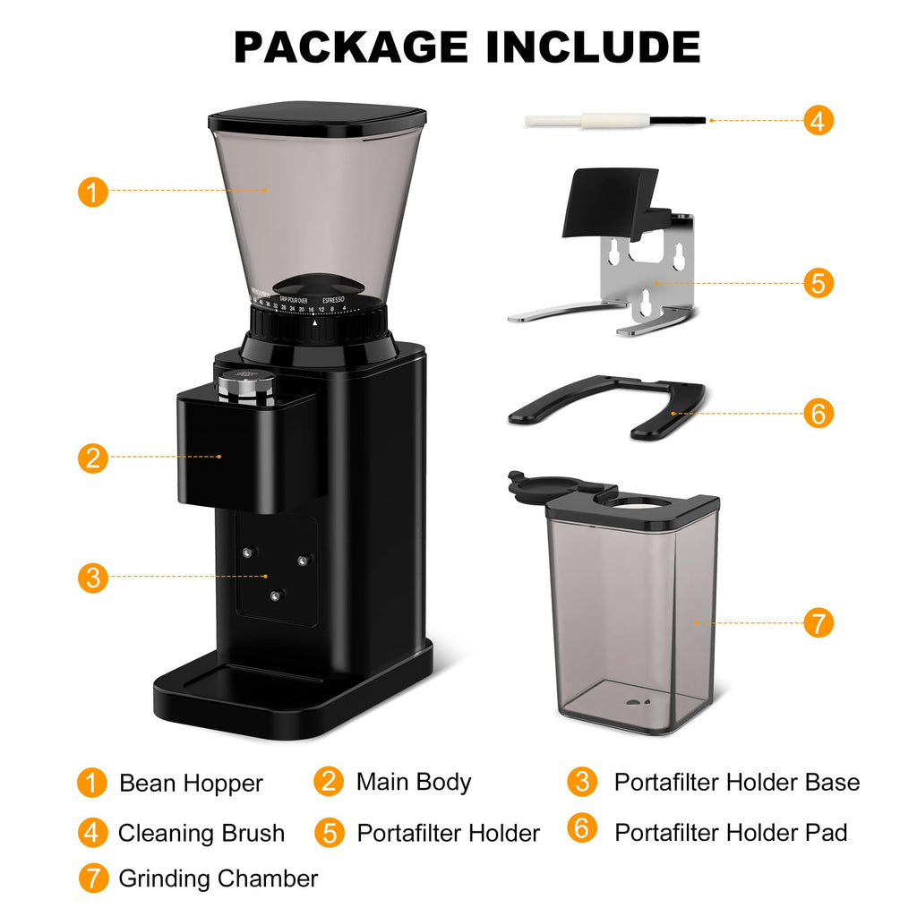 Black Electric Conical Burr Coffee Grinder B652248