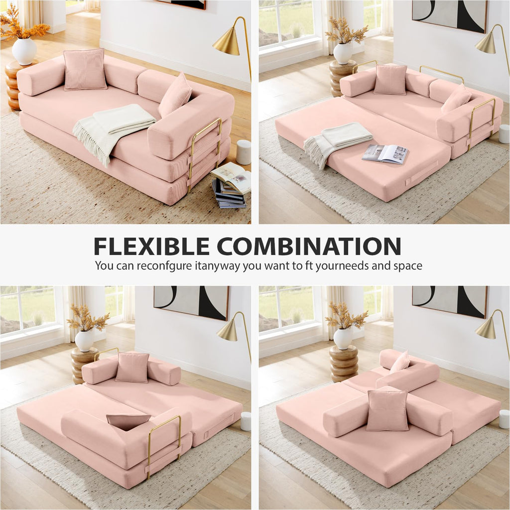 Pink Futon Sleeper Sofa Bed B5338