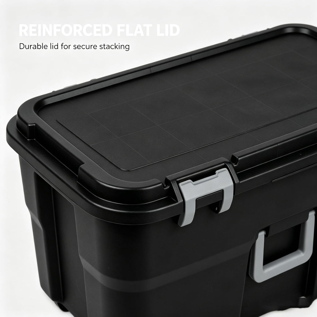 Black 2 Pack 22 Gallon Wheeled Plastic Storage Trunk W12152