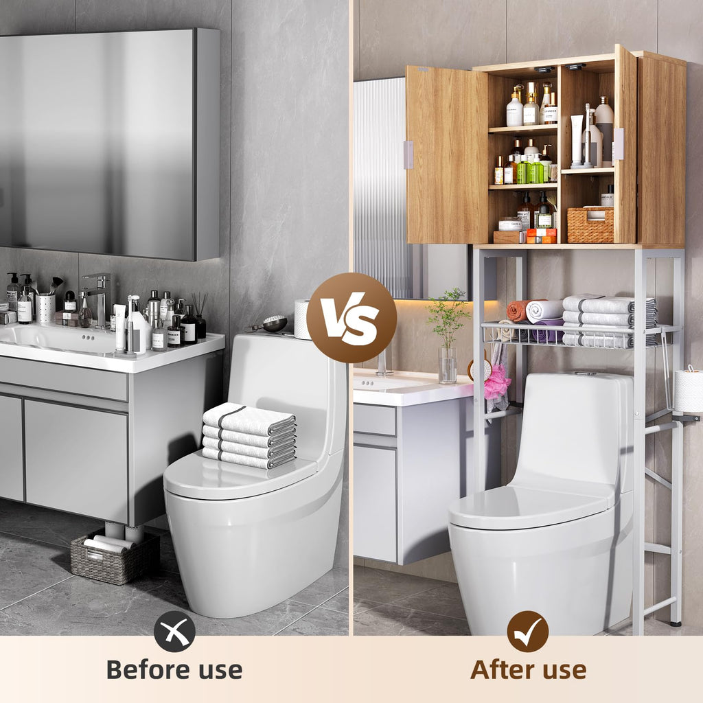 Over The Toilet Storage Cabinet with Adjustable Shelf Z40266