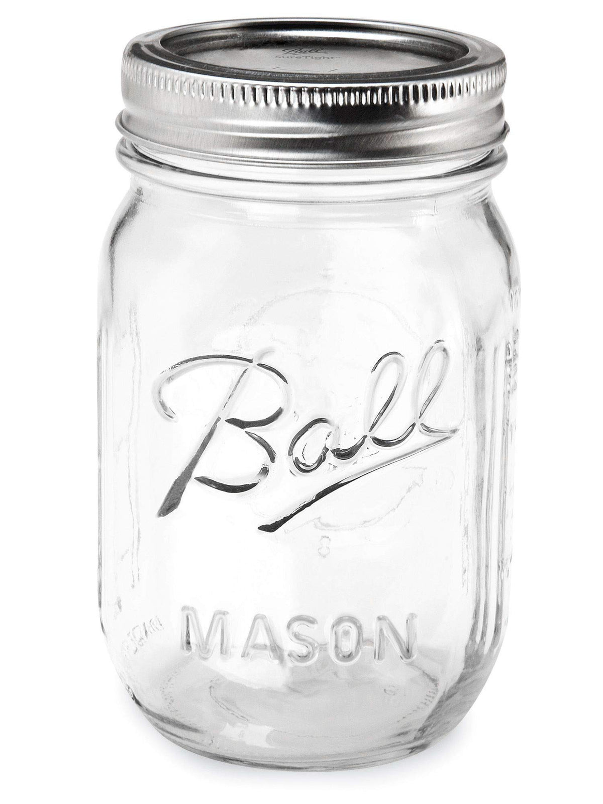 16 oz Regular Mouth Mason Jar with Lids and Bands (12 Units) E140450