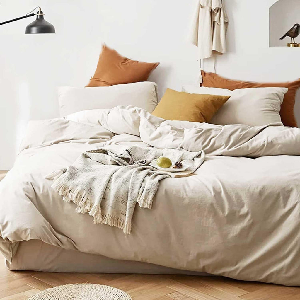 King Size 3 Piece Beige Comforter Set D65532