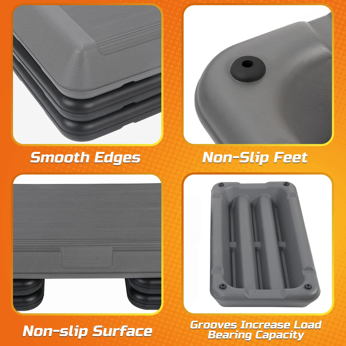 28.5'' Exercise Aerobic Step Platform with 4 Risers O833154