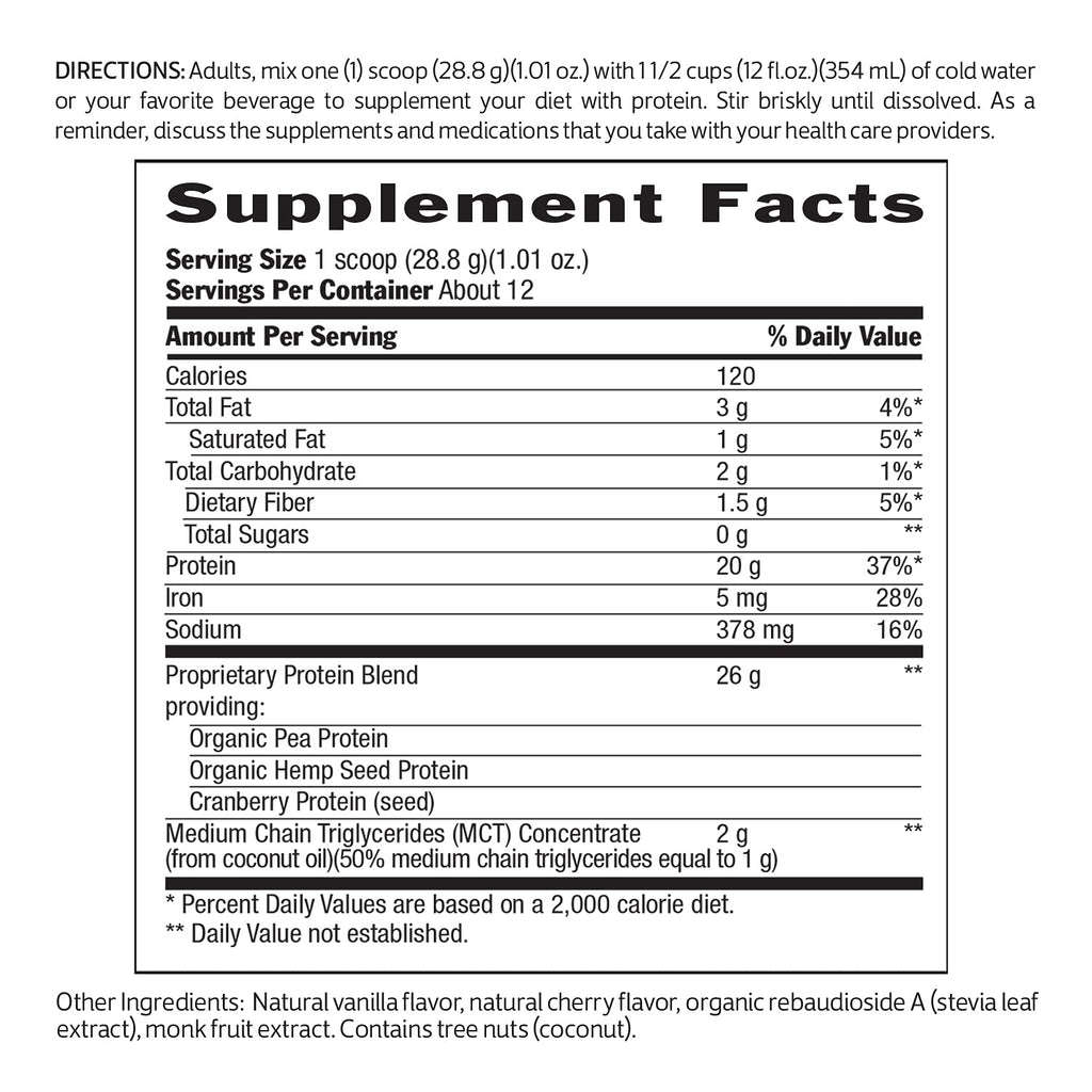 Vegan Vanilla Protein Powder 12.2 oz X63215