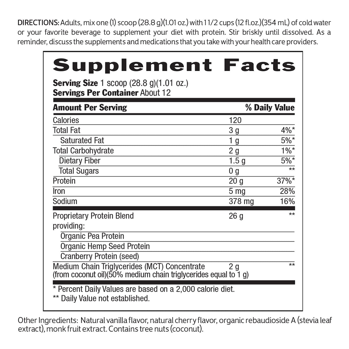Vegan Vanilla Protein Powder 12.2 oz X63215