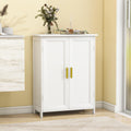 White 2 Door Bathroom Floor Storage Cabinet G278853