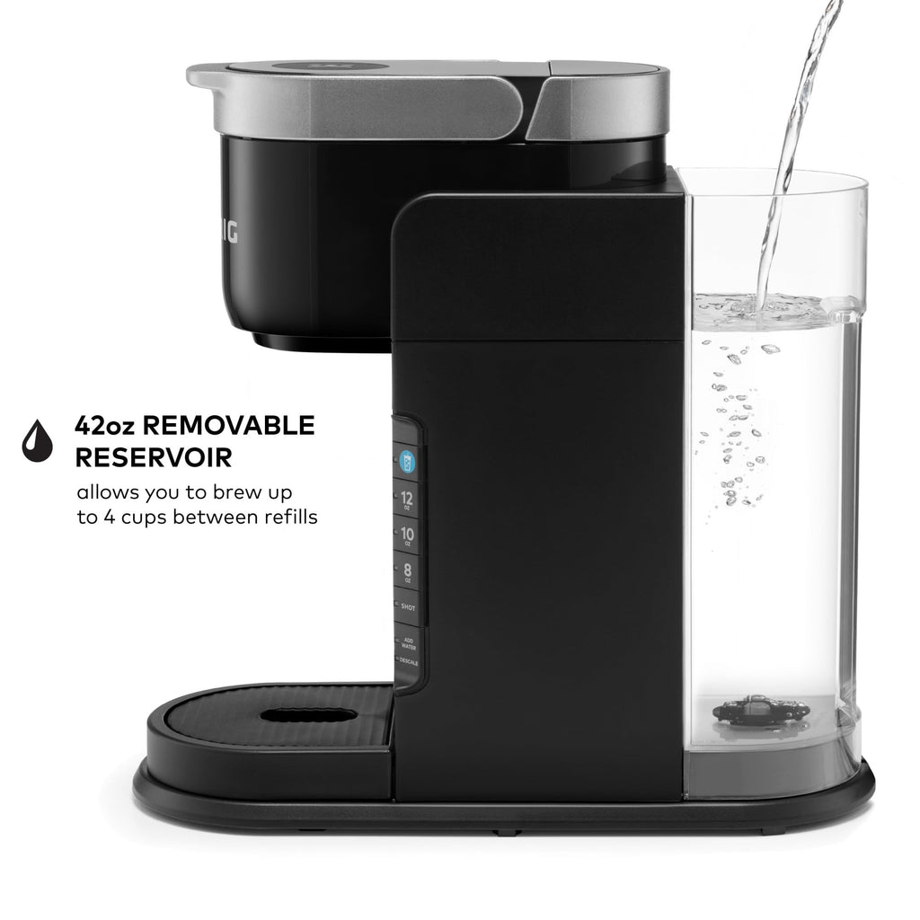 Single Serve Coffee Maker and Frother, 3 Brew Sizes, Black F867