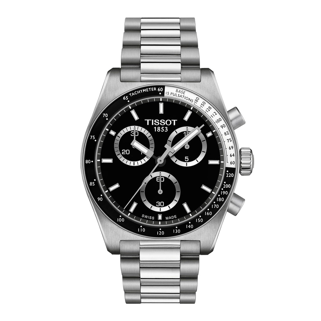 Black Dial 40mm Swiss Quartz Chronograph Men's Watch P845218