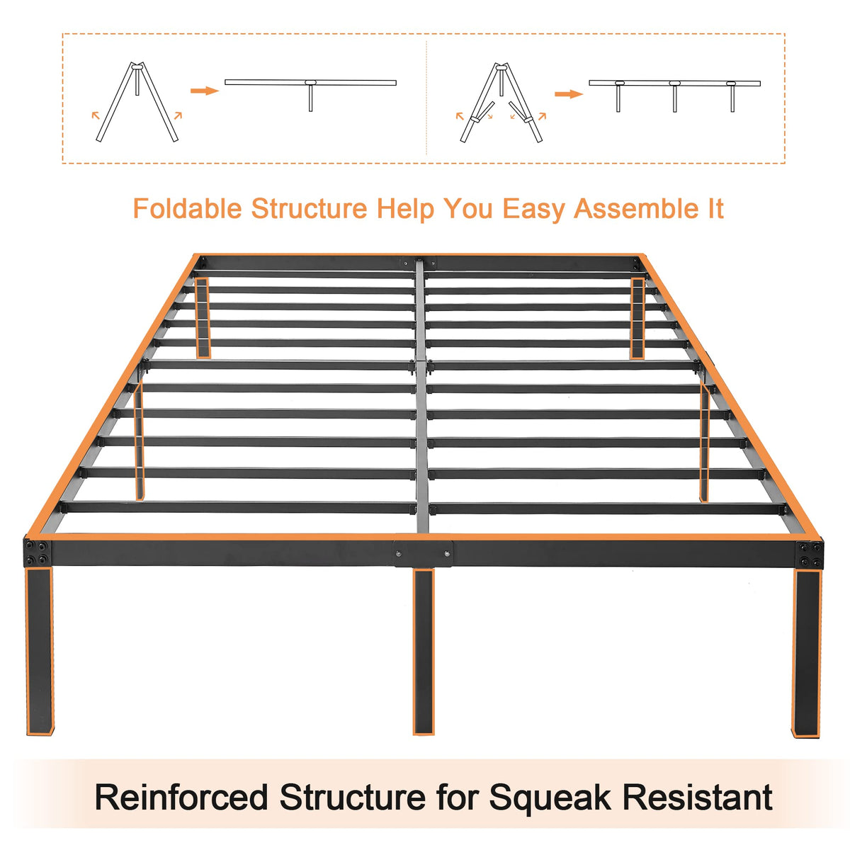 Queen Size Metal Platform Bed Frame V3310