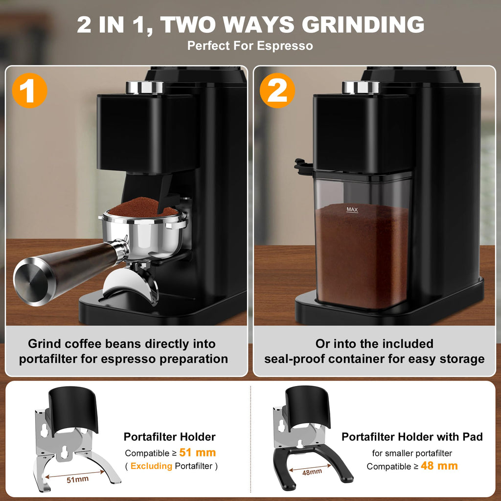 Black Electric Conical Burr Coffee Grinder B652248
