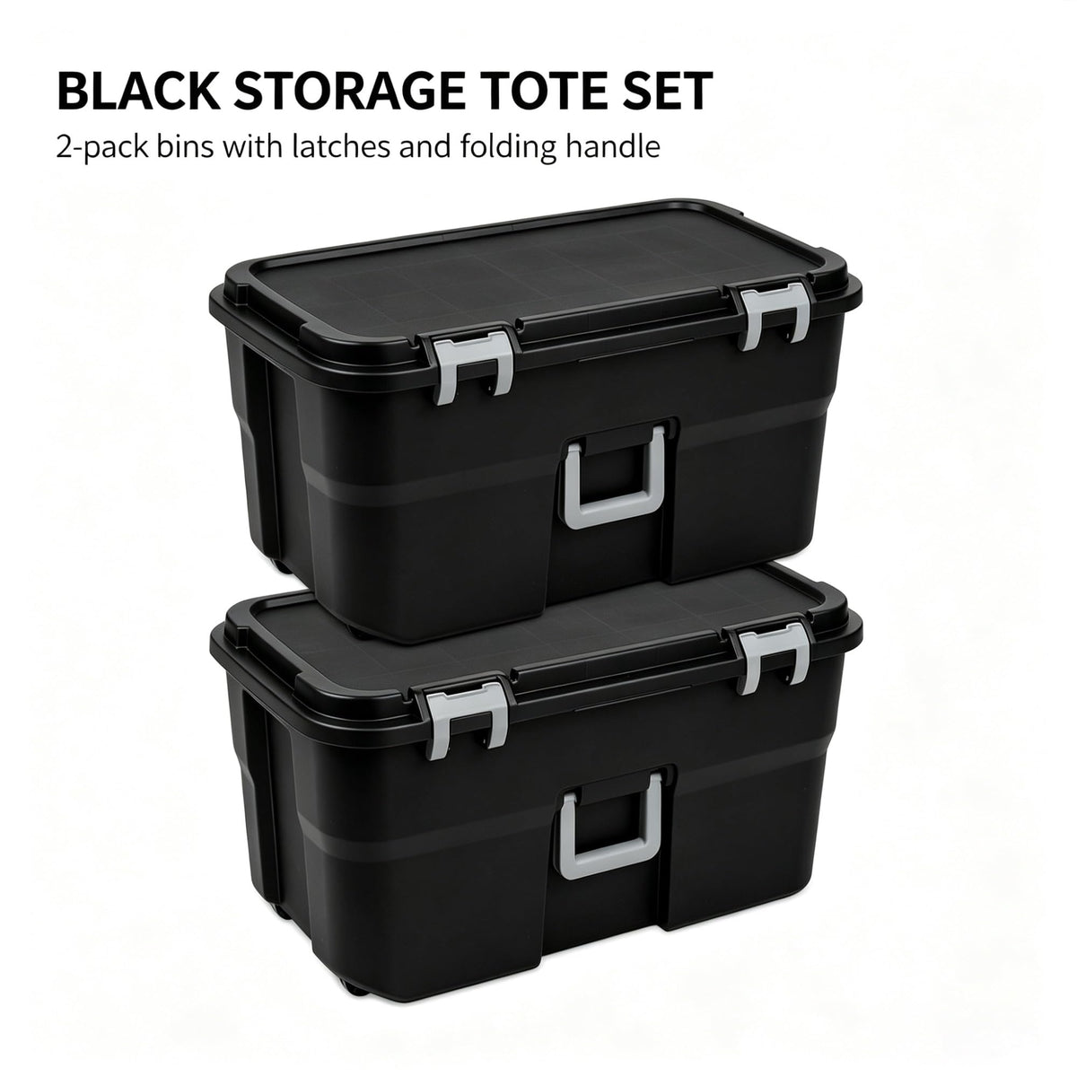 Black 2 Pack 22 Gallon Wheeled Plastic Storage Trunk W12152