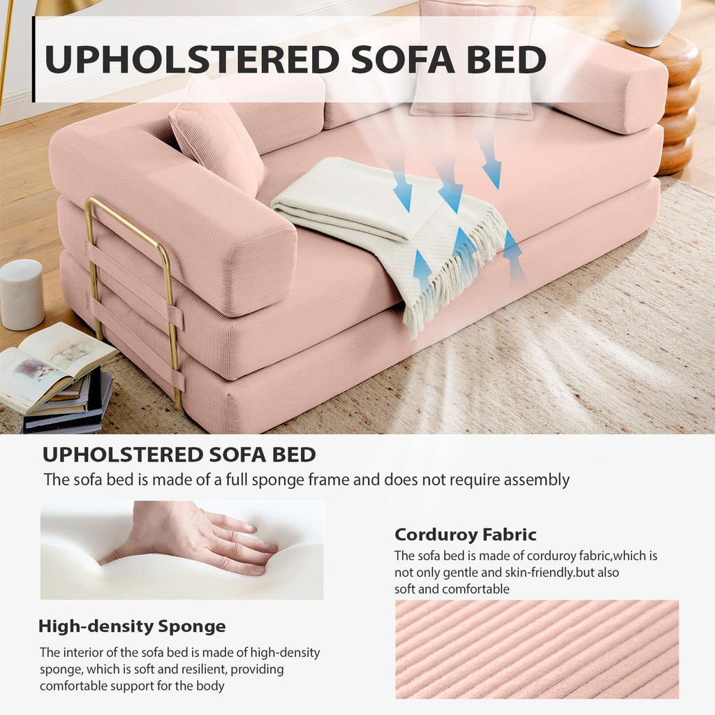 Pink Futon Sleeper Sofa Bed B5338