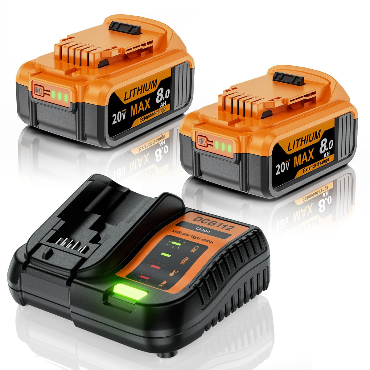 2 Pack 8.0Ah 20V Max Battery and Charger M31333