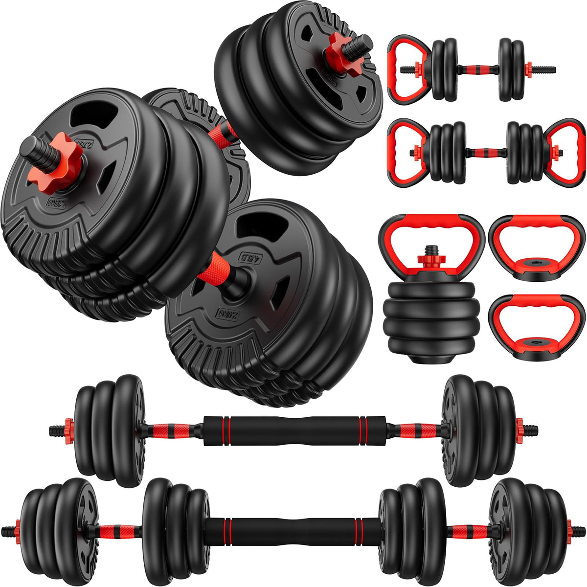 Adjustable Dumbbell Set 22/33/45/70/90lb Free Weight Set with Connector O73177