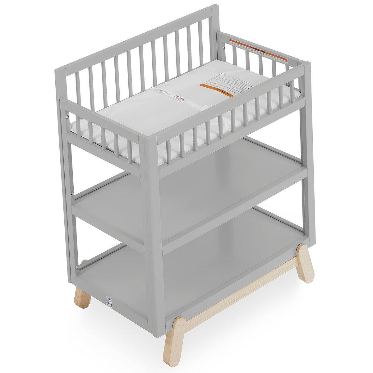 Baby Changing Table with Safety Rails and Storage Shelves N436253