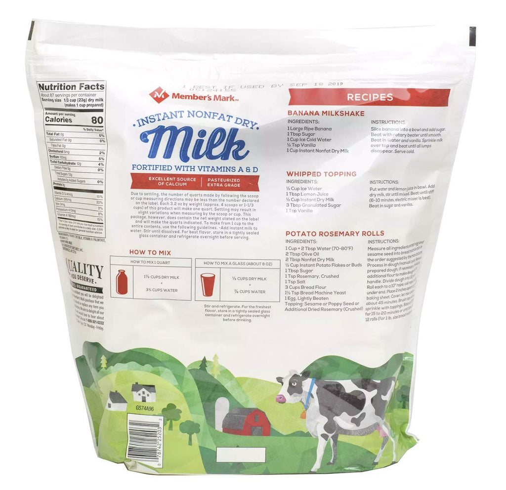 Nonfat Dry Milk with Vitamins A & D, 70.4 Ounce G8834