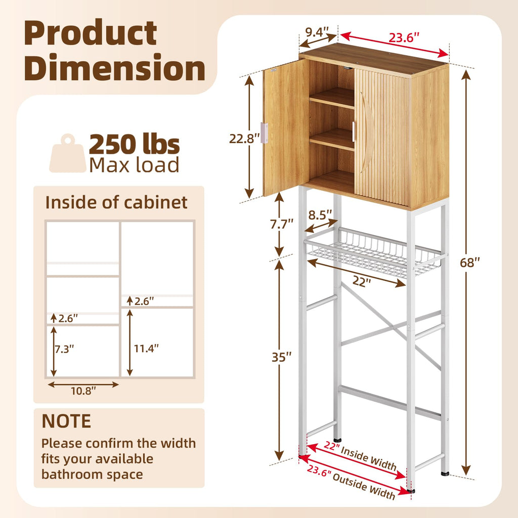Over The Toilet Storage Cabinet with Adjustable Shelf Z40266