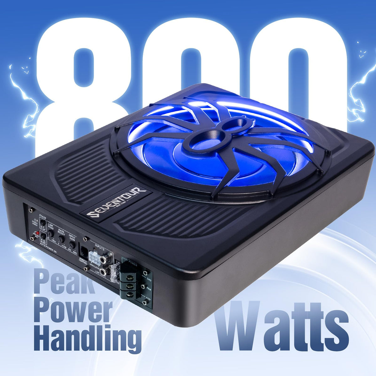 800W Under Seat Car Subwoofer and Amp Package Y19954