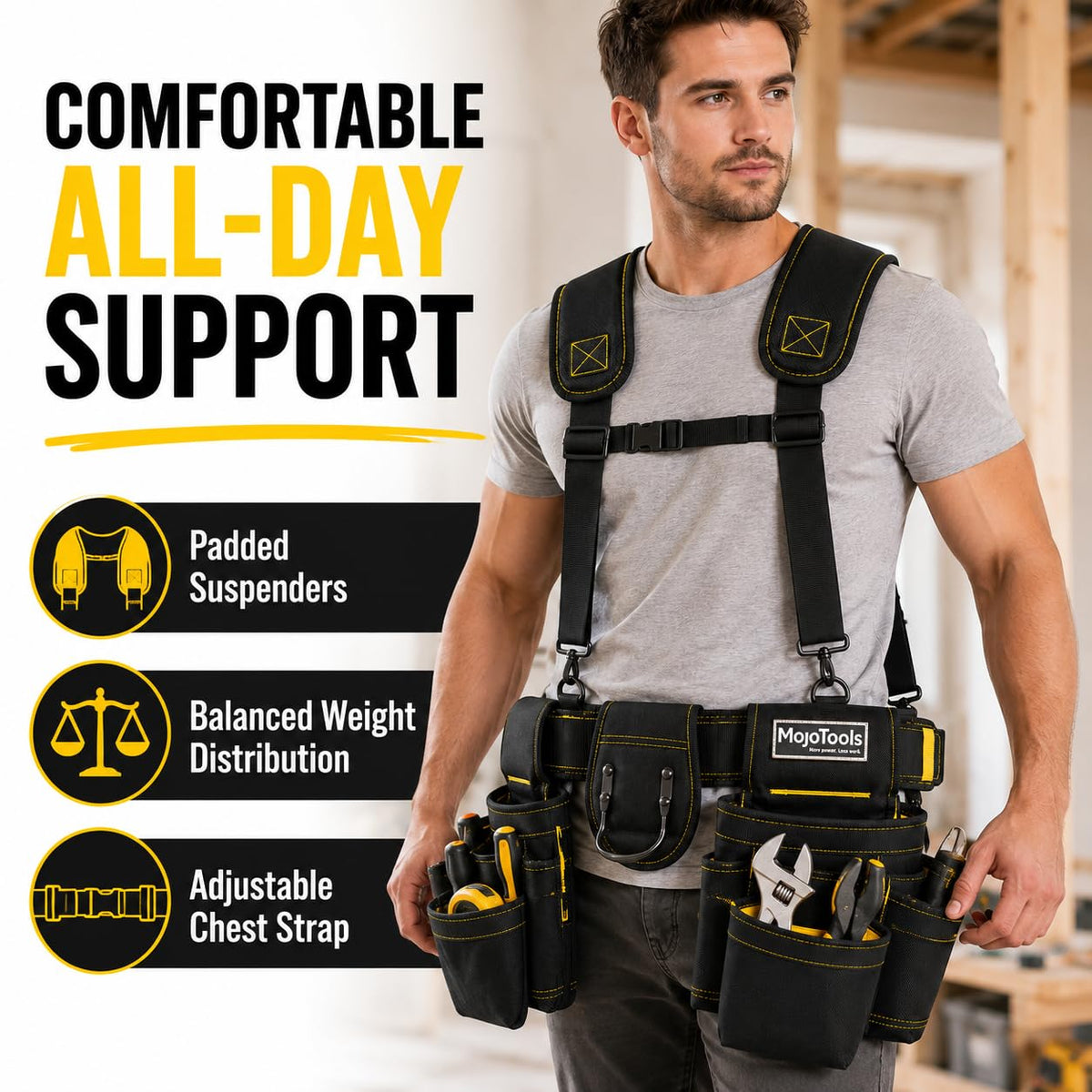 Heavy Duty Tool Belt with Suspenders H9216