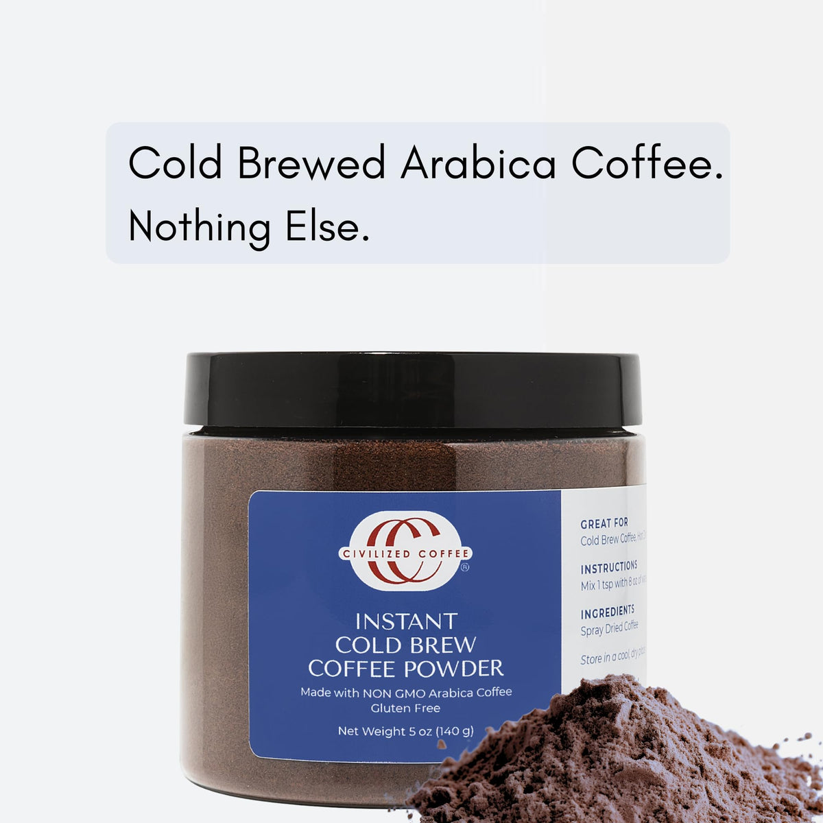 Instant Cold Brew Coffee Powder, 10 oz H99958