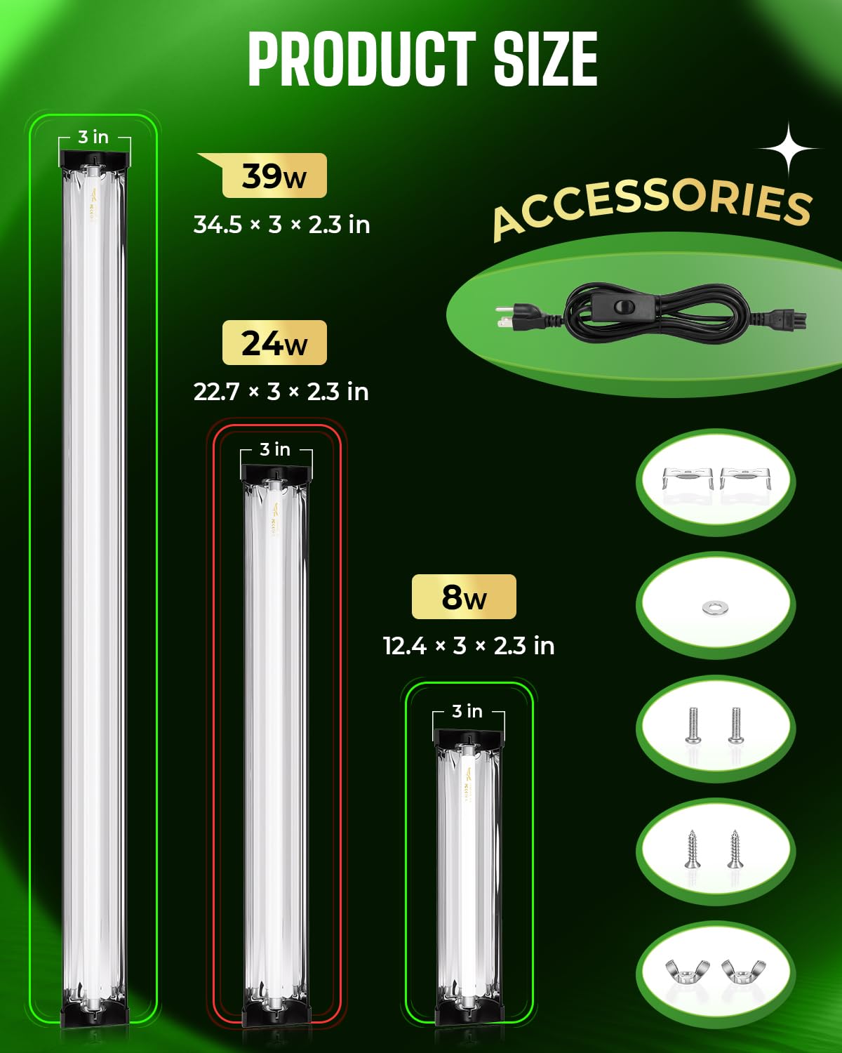 24W UVB Reptile Light Fixture Combo Kit V338686