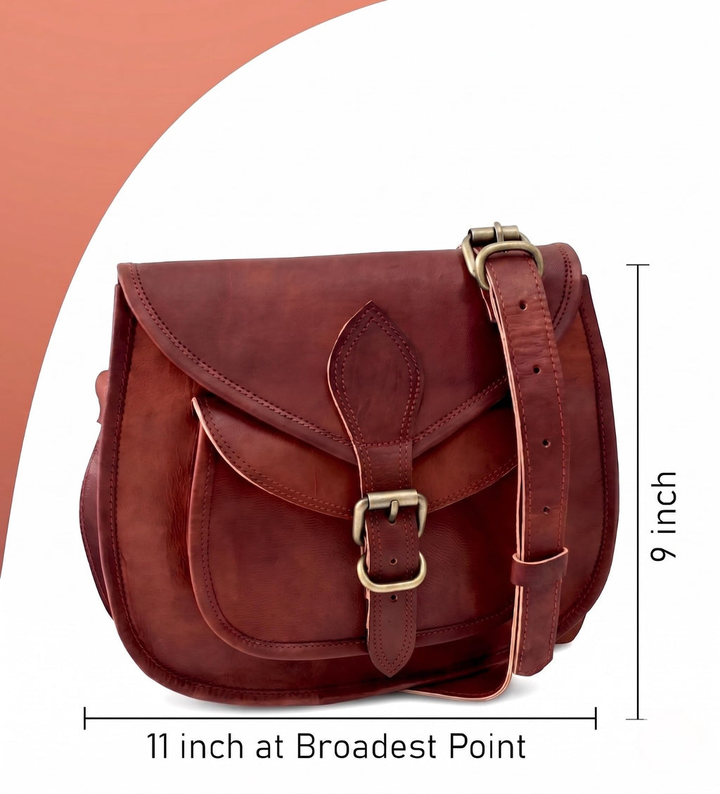 Genuine Leather Crossbody Satchel Bag H556