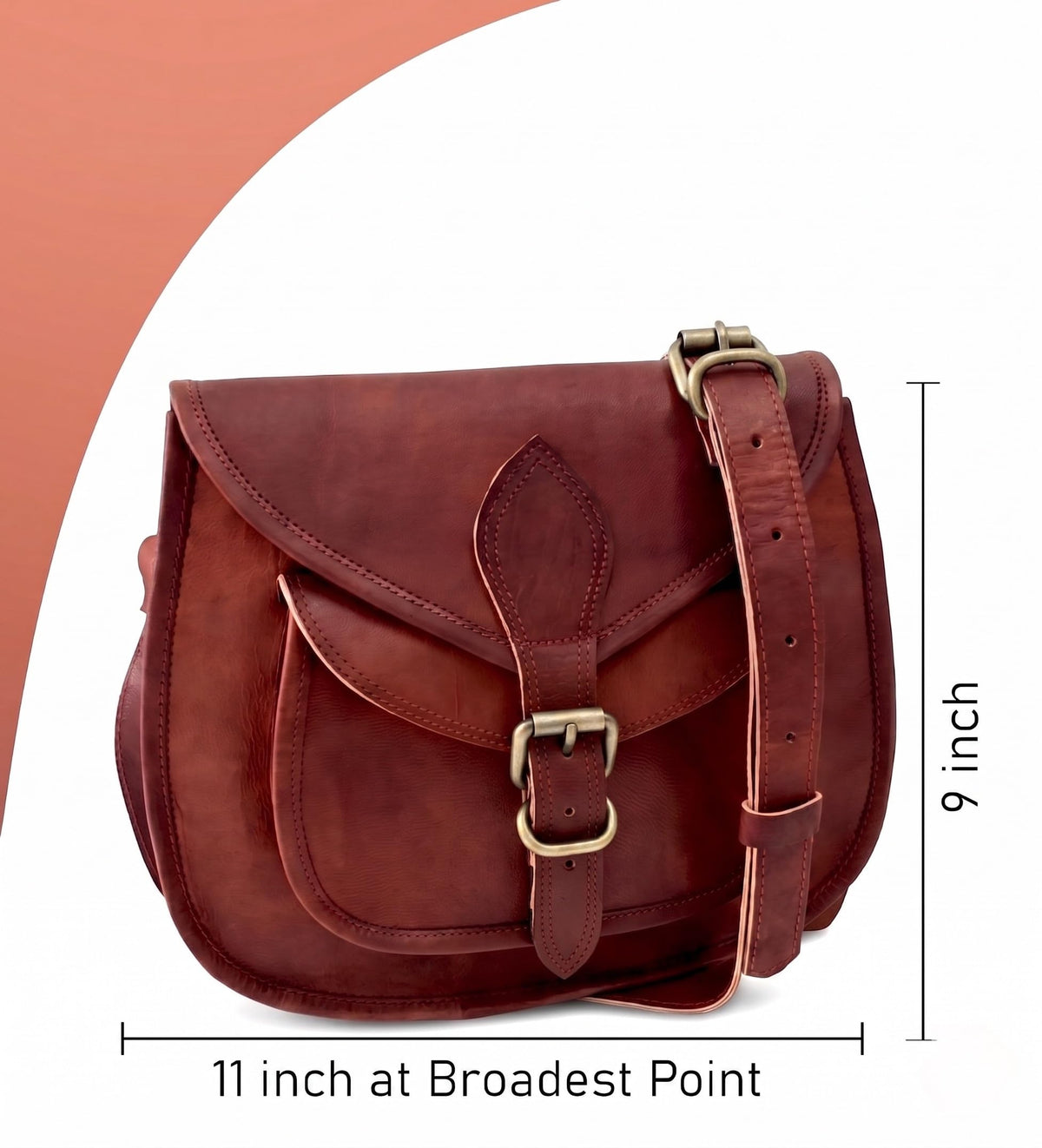 Genuine Leather Crossbody Satchel Bag H556