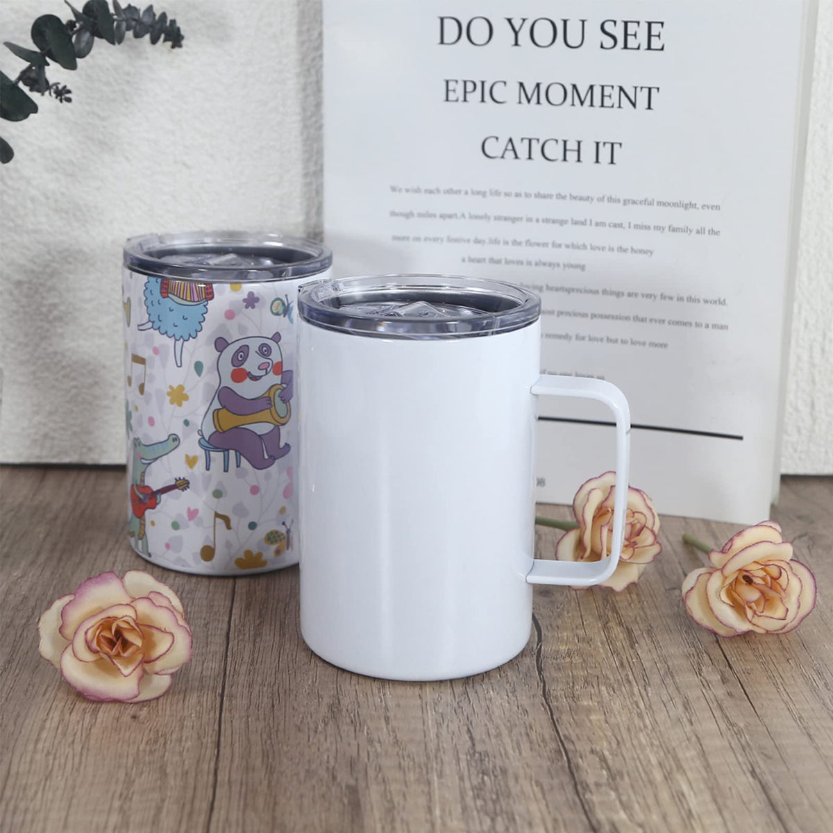 16oz Stainless Steel Sublimation Mug with Lid, 4 Pack P809