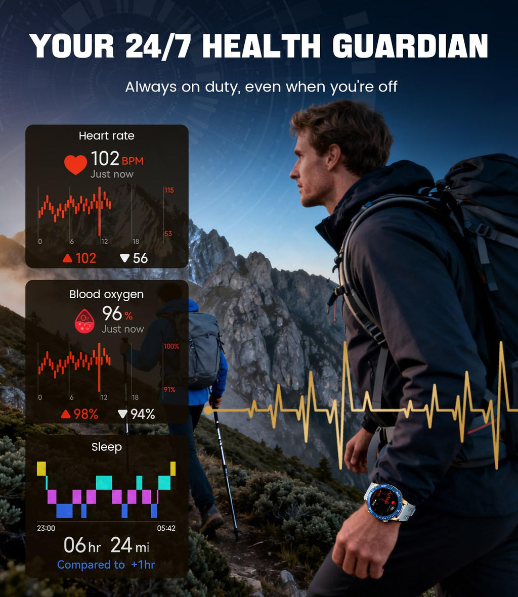 Smart Watch with Heart Rate SpO2 Sleep Monitor IP68 Waterproof Silver Blue 40mm Q815