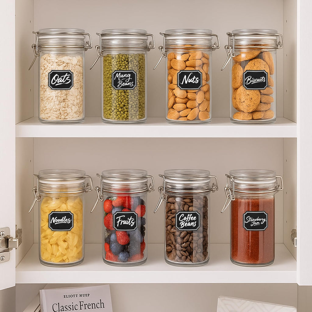8 PCS 16 oz Glass Jars with Airtight Lid Q225