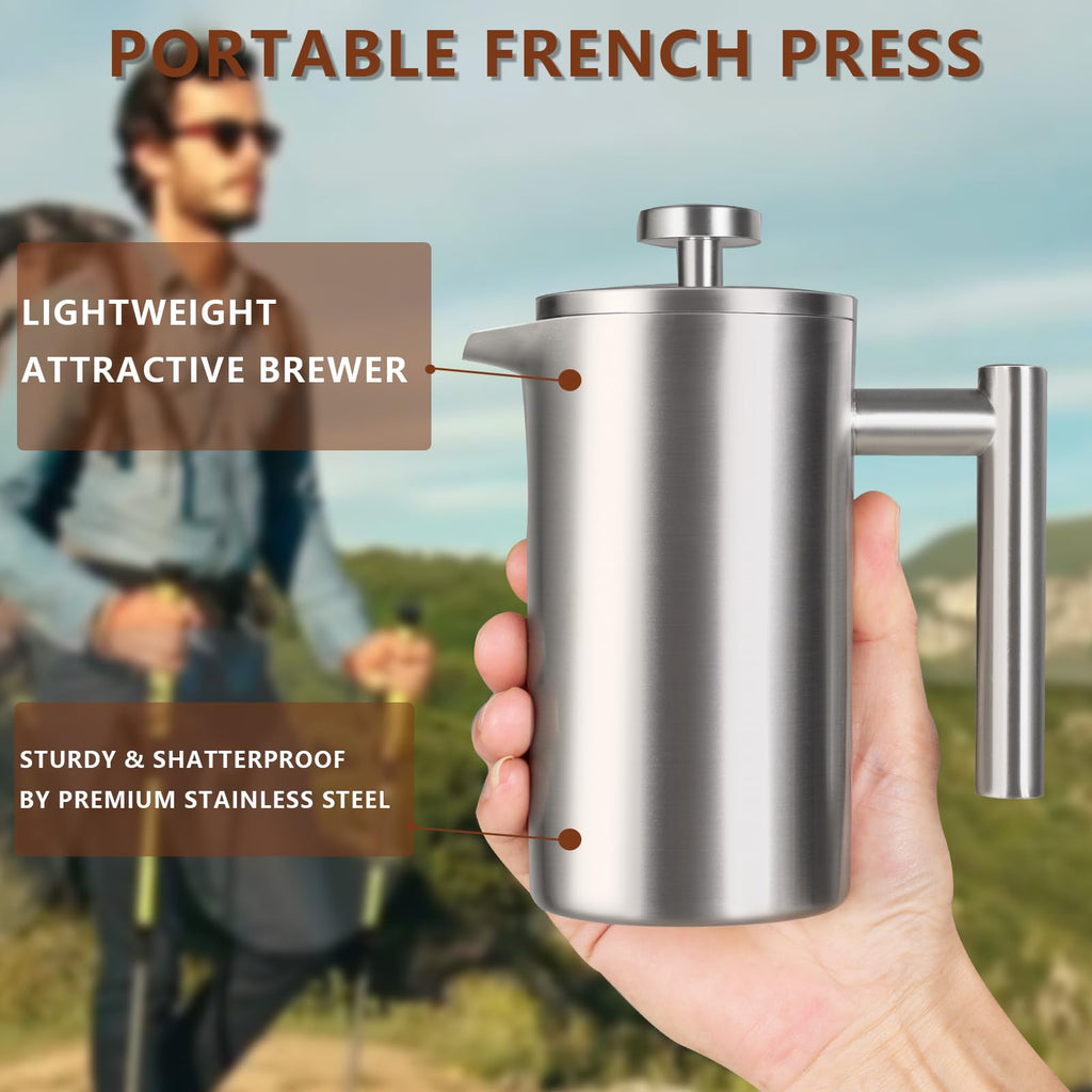 12 OZ Stainless Steel French Press Coffee Maker O72981