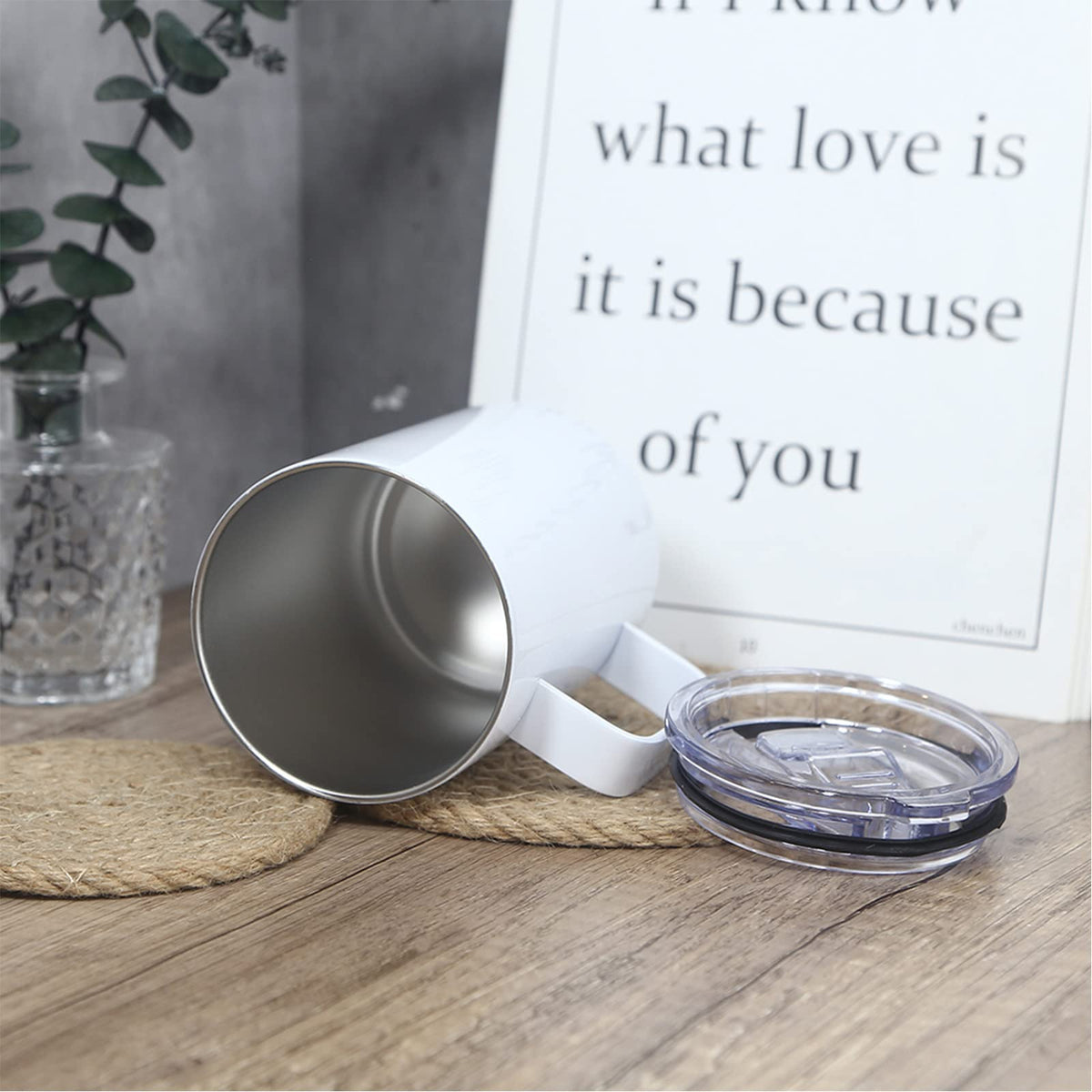 16oz Stainless Steel Sublimation Mug with Lid, 4 Pack P809