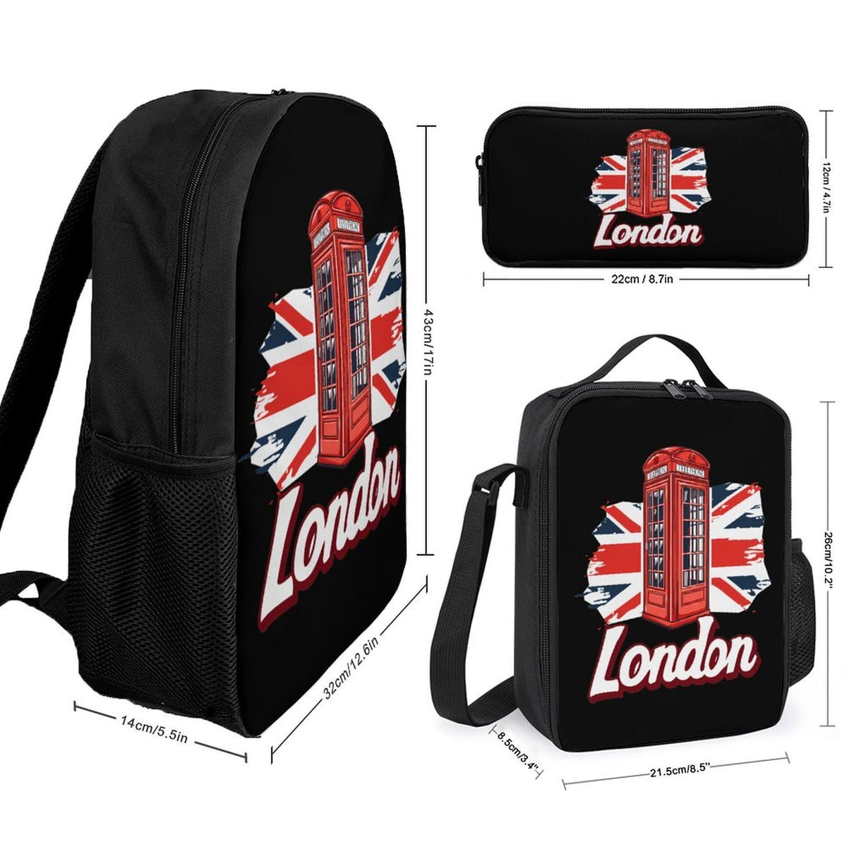 Backpack with Lunch Box Pencil Case Y352