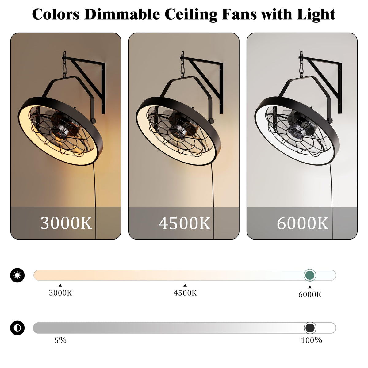 20 Inch Plug In Wall Mount Fan with Light N97986