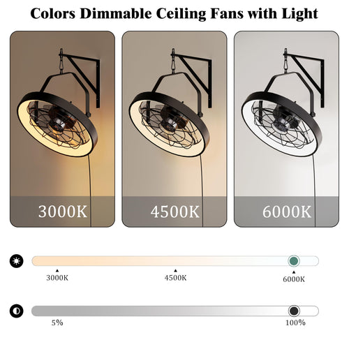 20 Inch Plug In Wall Mount Fan with Light N97986
