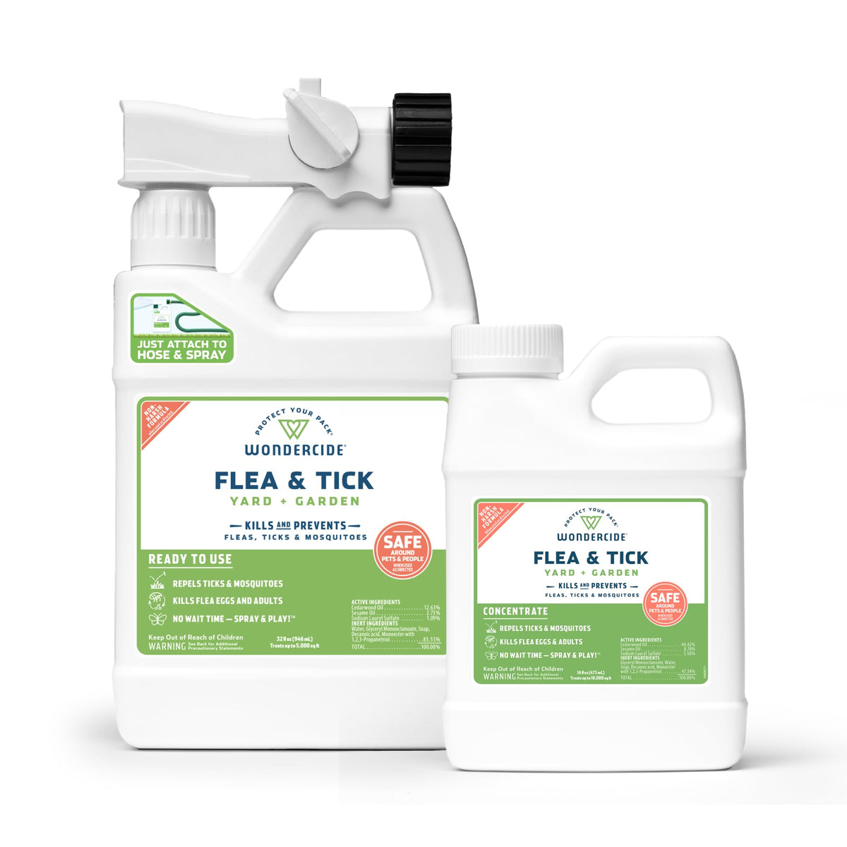 Flea, Tick, and Mosquito Yard Spray Refill Starter Kit 32 oz Ready to Use and 16 oz Concentrate K8172