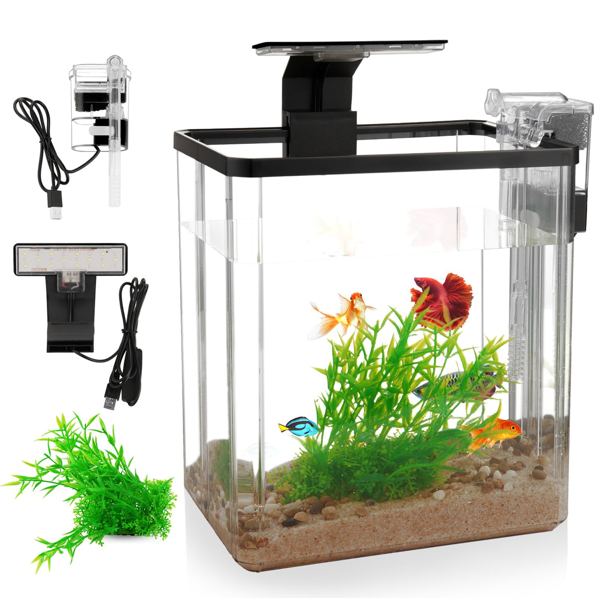 1.5 Gallon Aquarium Starter Kit with Filteration Lighting T845