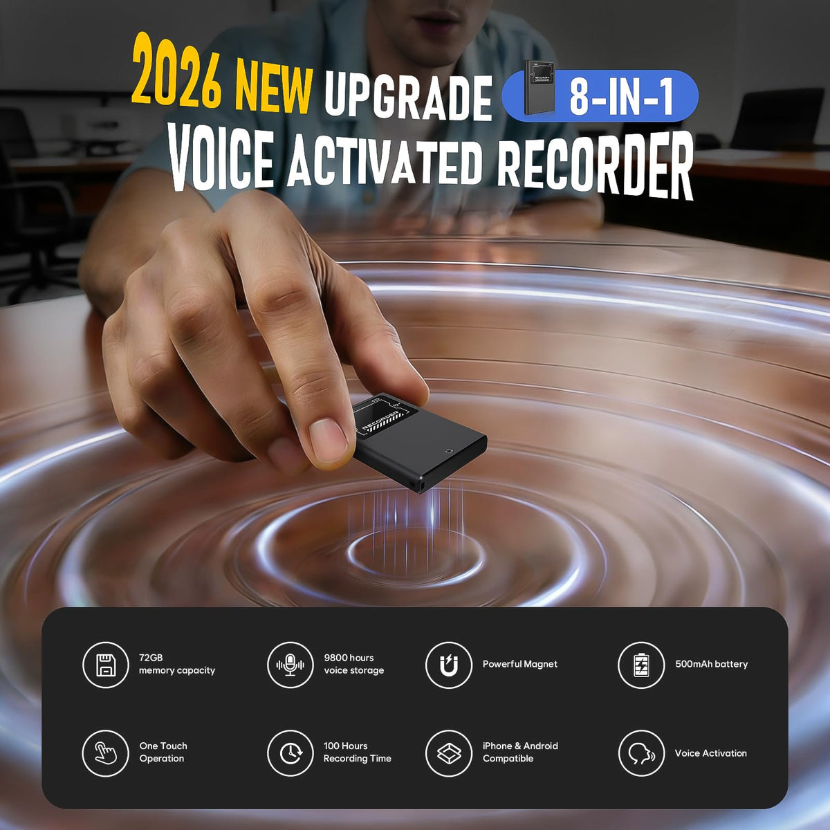 Magnetic Voice Activated Digital Voice Recorder Y1795