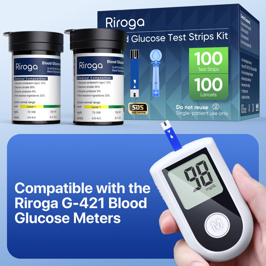 Blood Glucose Test Strips 100ct & Lancets 100ct W4807