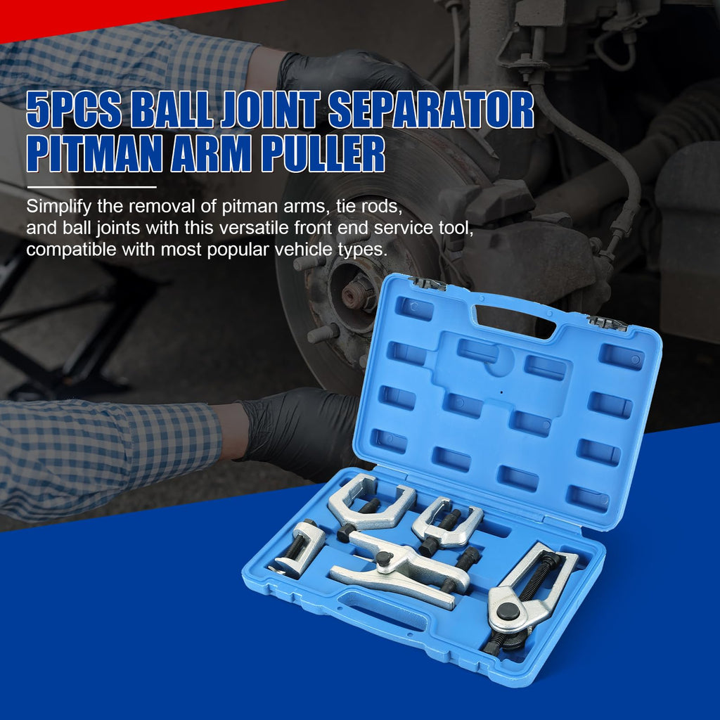 5pcs Ball Joint Separator Pitman Arm Puller Tie Rod End Tool Set H34790