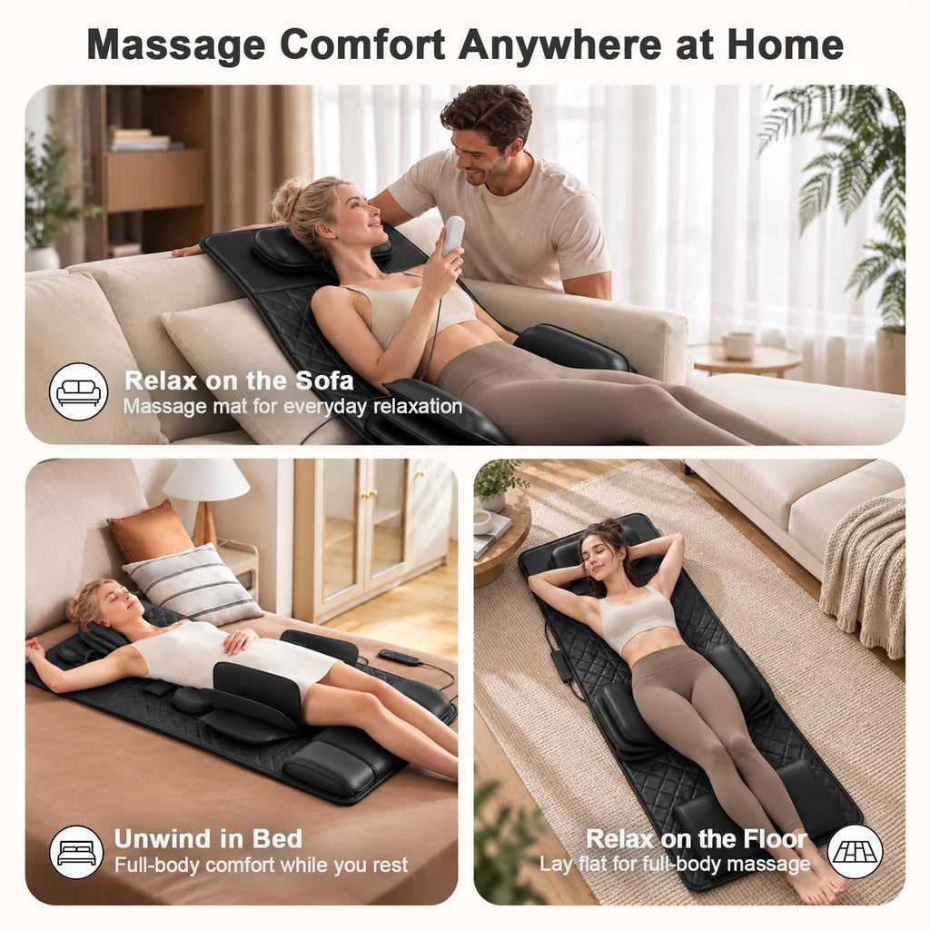 Foldable Full Body Massage Mat with Heat J3878