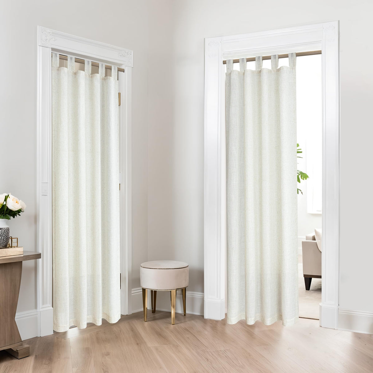 78 Inch Sheer Linen Curtains, 52" W x 78" L 2 Panels Set, Cream Z564597