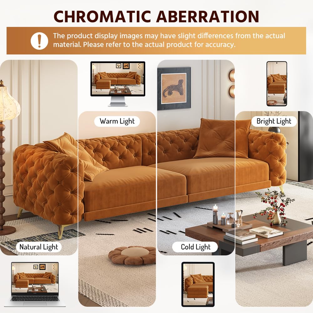 98" Button Tufted Velvet Sofa Bed I947068