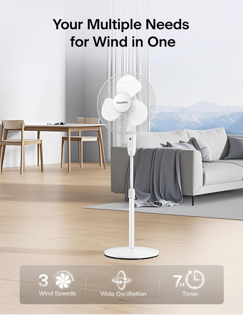 16" Adjustable Oscillating Pedestal Fan with Remote X79599