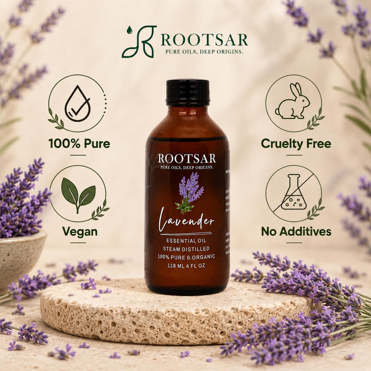 Pure Lavender Essential Oil 4 fl oz V56895