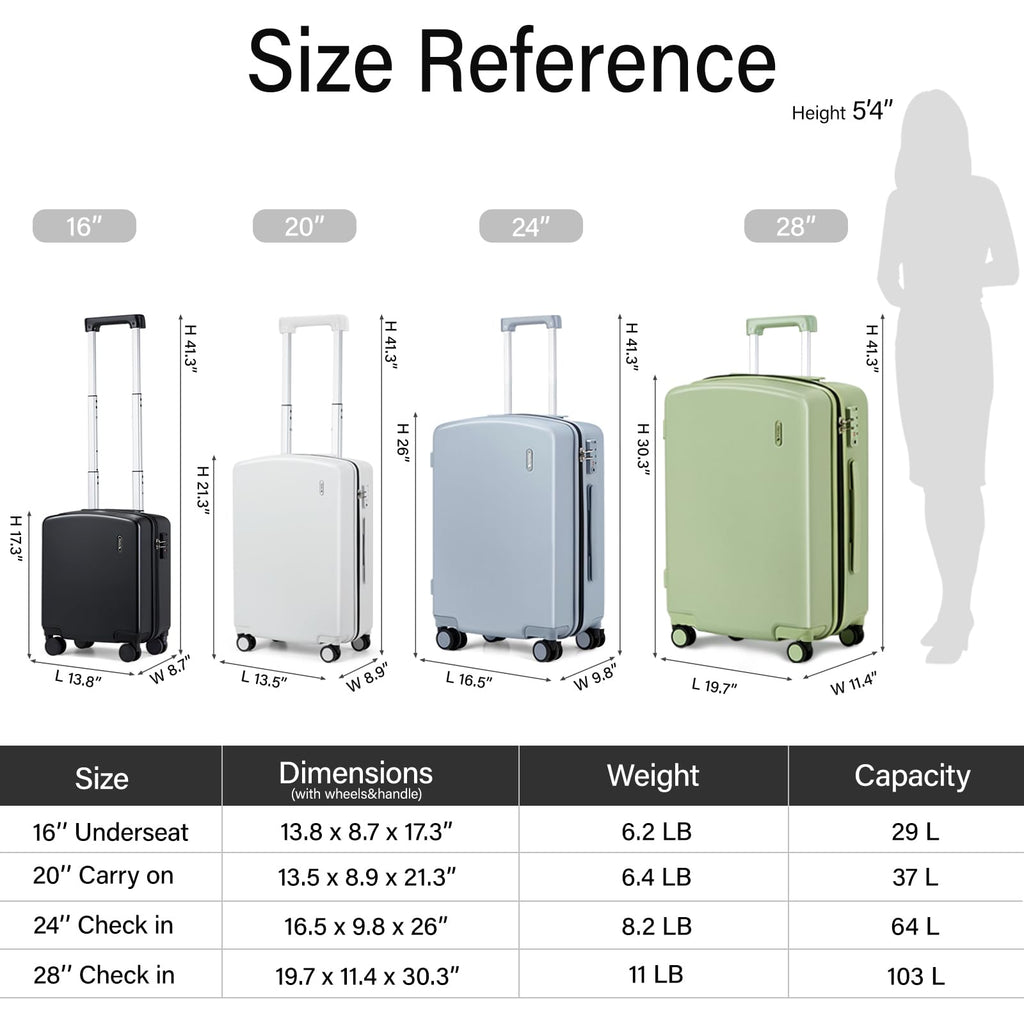 16 Inch Underseat Hard Shell Carry On Luggage with TSA Lock F99218