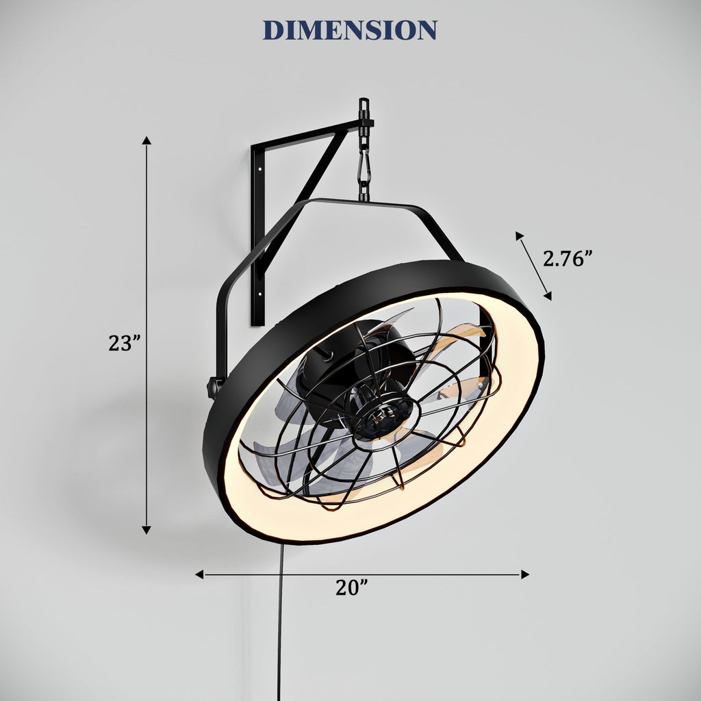 20 Inch Plug In Wall Mount Fan with Light N97986
